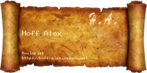 Hoff Alex névjegykártya